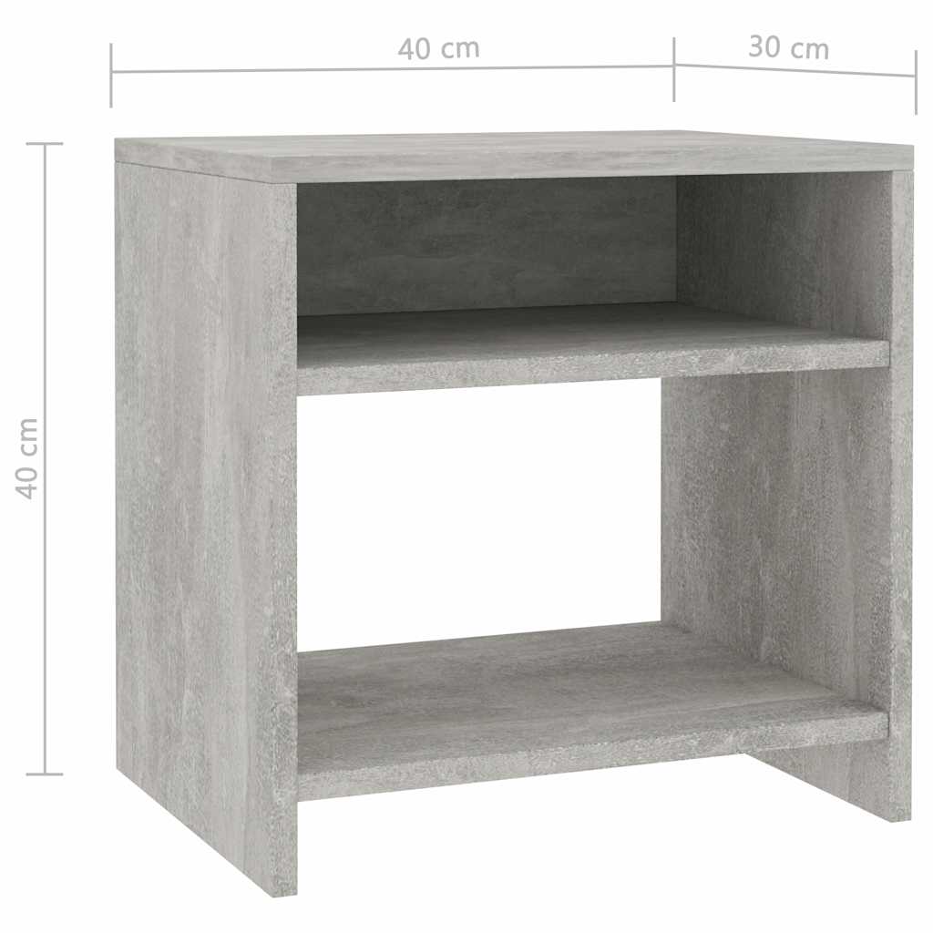 vidaXL Bedside Cabinet | Set of 2 | Concrete Grey | Engineered wood | Standard 6