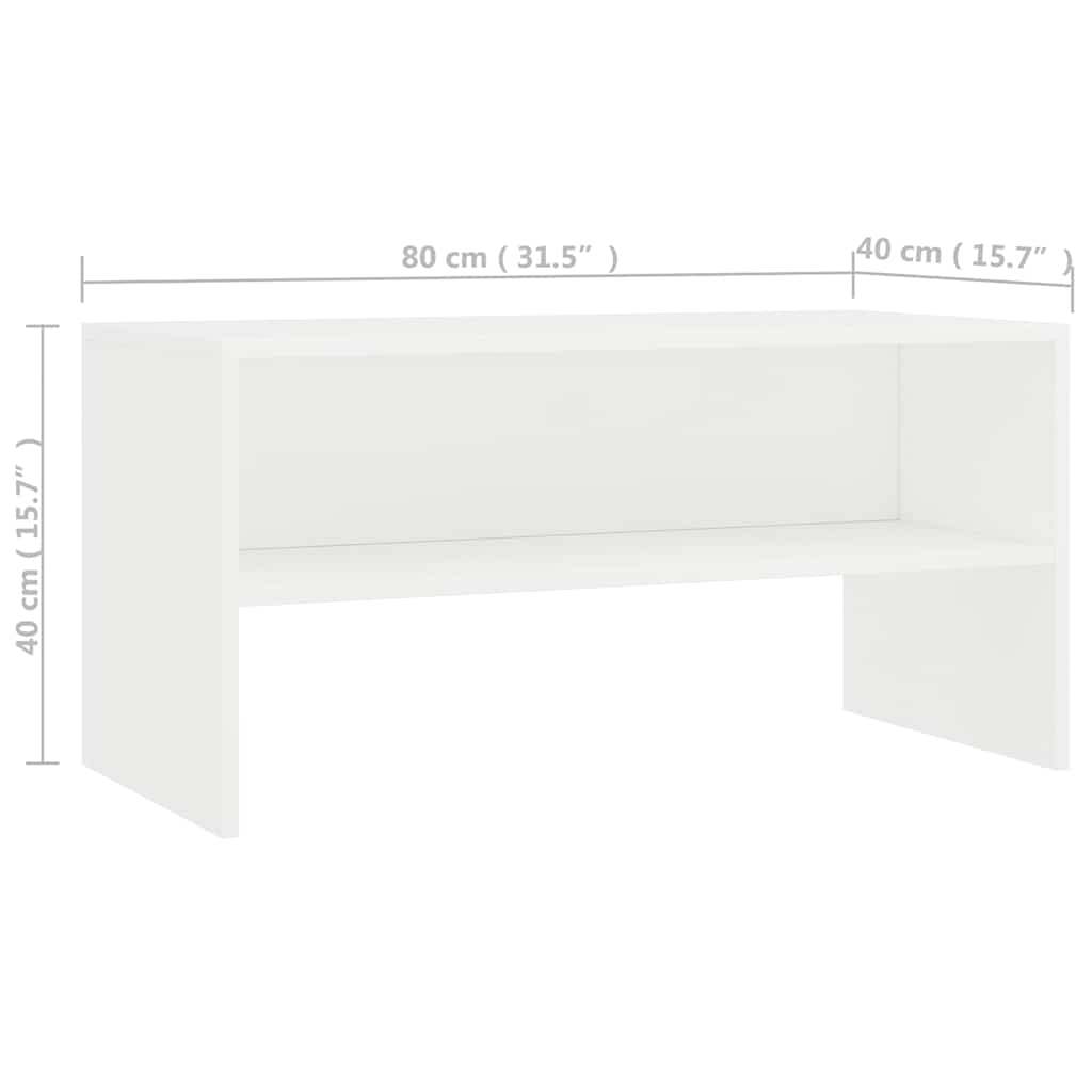 vidaXL TV Cabinet | White | Engineered wood | Compact | TV Cabinet | Rectangular 6