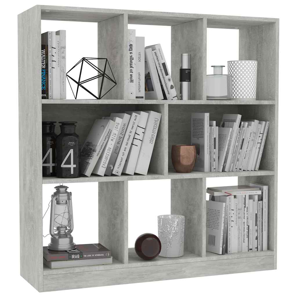 vidaXL Book Cabinet | Concrete grey | Engineered wood | 97.5x29.5x100 cm 3