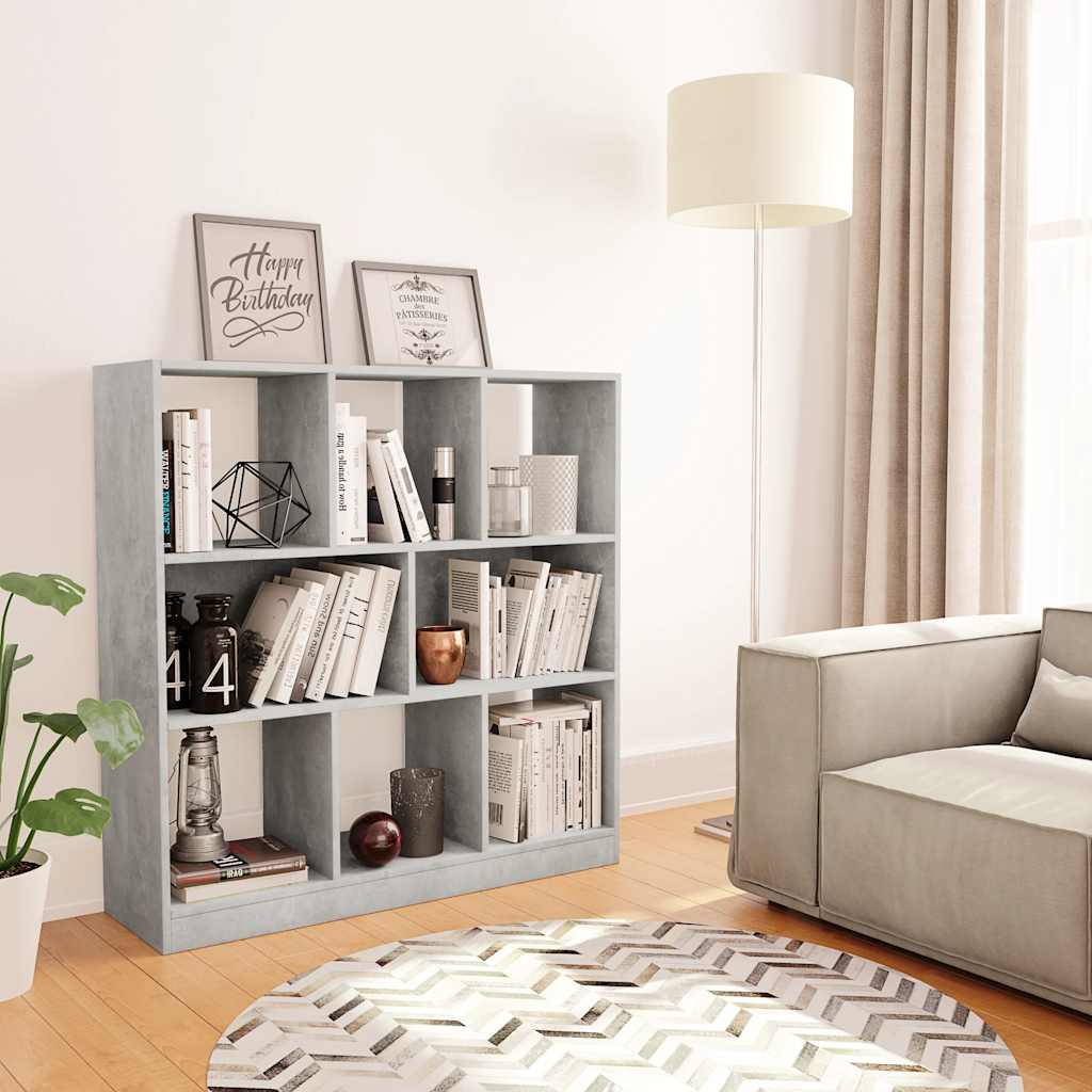 vidaXL Book Cabinet | Concrete grey | Engineered wood | 97.5x29.5x100 cm 1