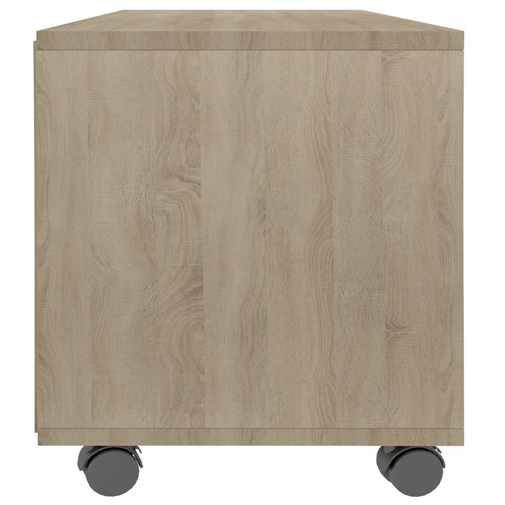 vidaXL Tv Cabinet | Sonoma oak | Engineered wood | Compact | Lockable wheels 5