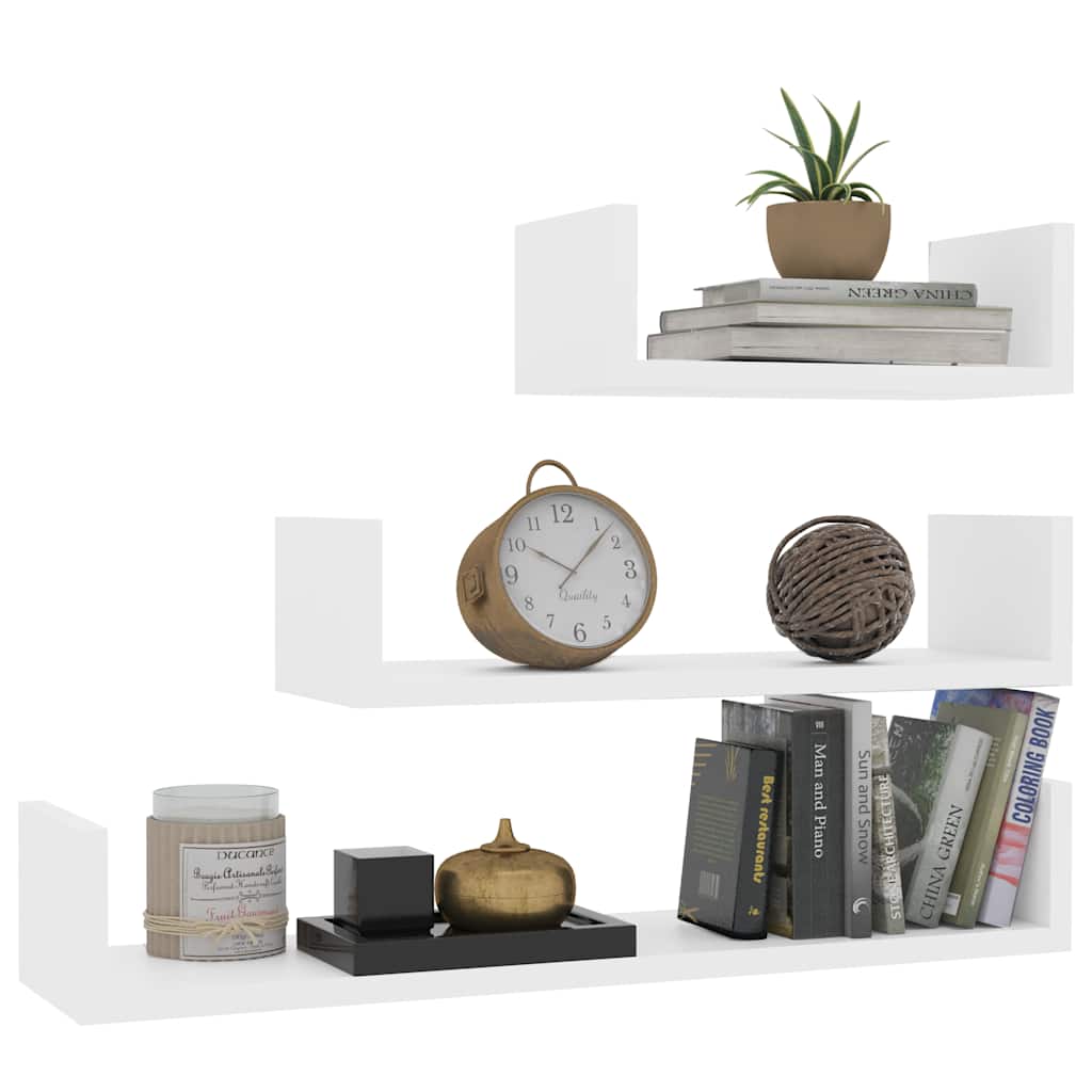 vidaXL Shelf | Set of 3 | White | Engineered wood | Small, medium, large 3