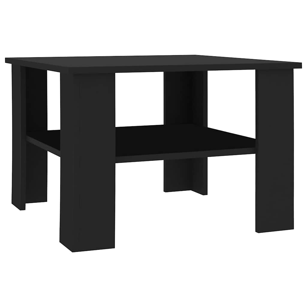 vidaXL Coffee Table | Black | Engineered wood | Small | Square | Modern 2
