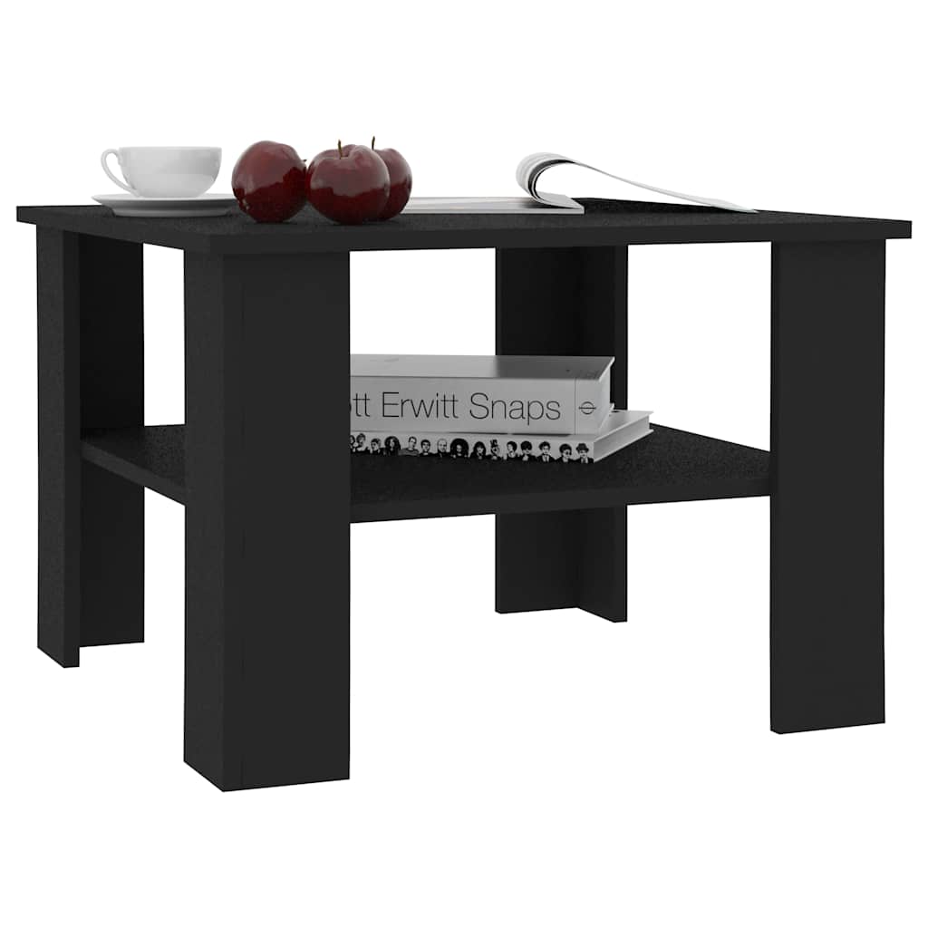 vidaXL Coffee Table | Black | Engineered wood | Small | Square | Modern 3
