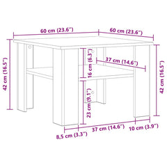 vidaXL Coffee Table | Black | Engineered wood | Small | Square | Modern 5