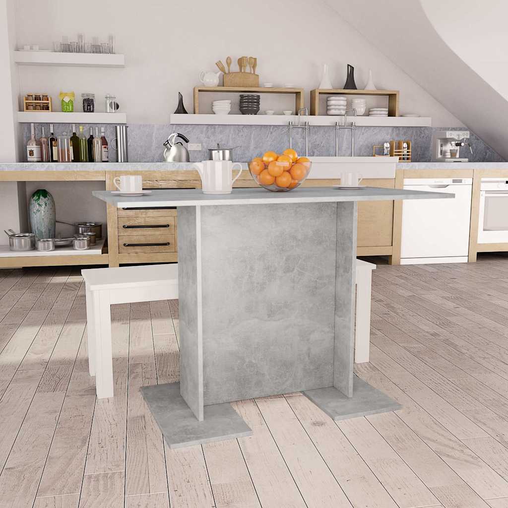 800247 vidaXL Dining Table Concrete Grey 110x60x75 cm Engineered Wood 1