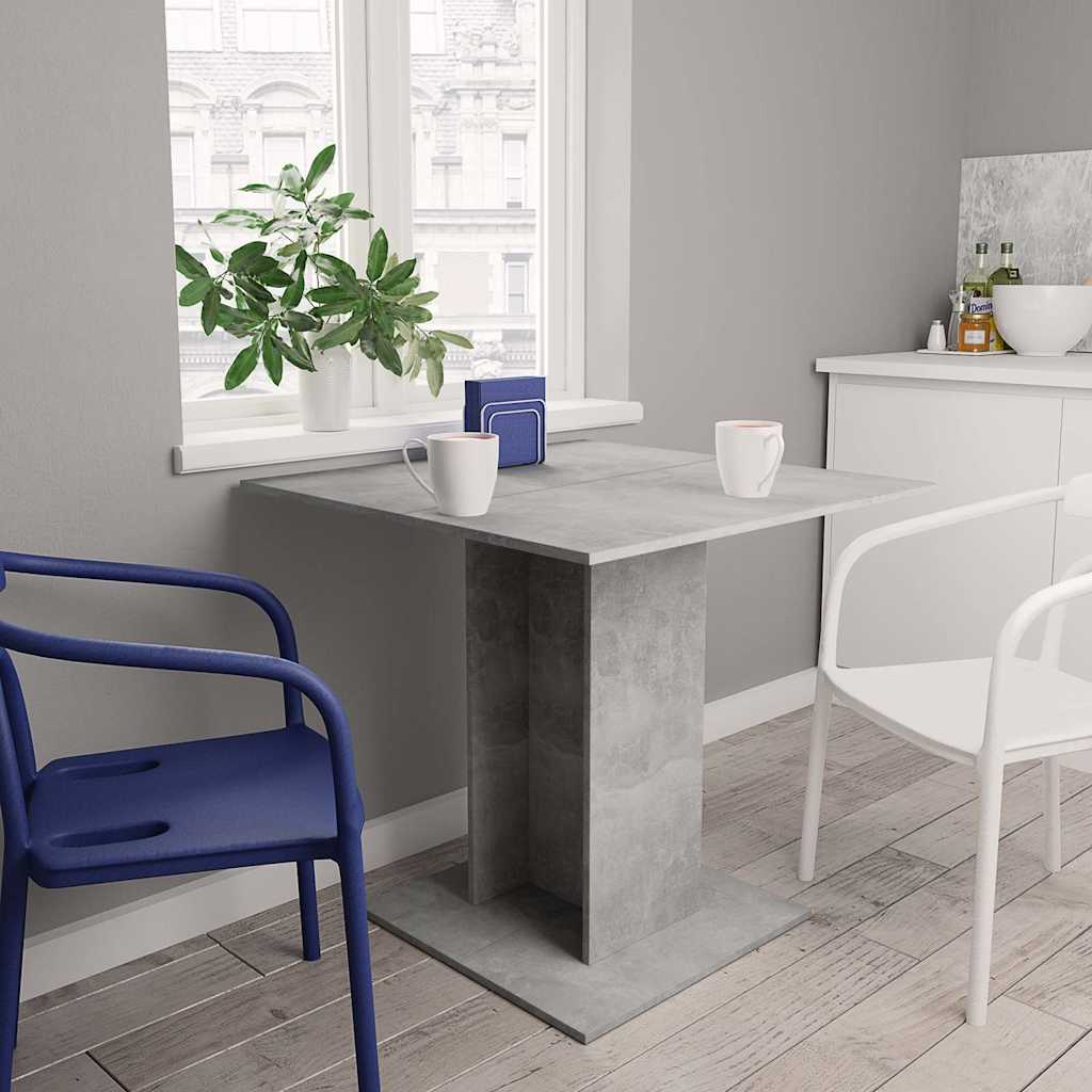 vidaXL Dining Table Concrete Grey 80x80x75 cm Engineered Wood 1