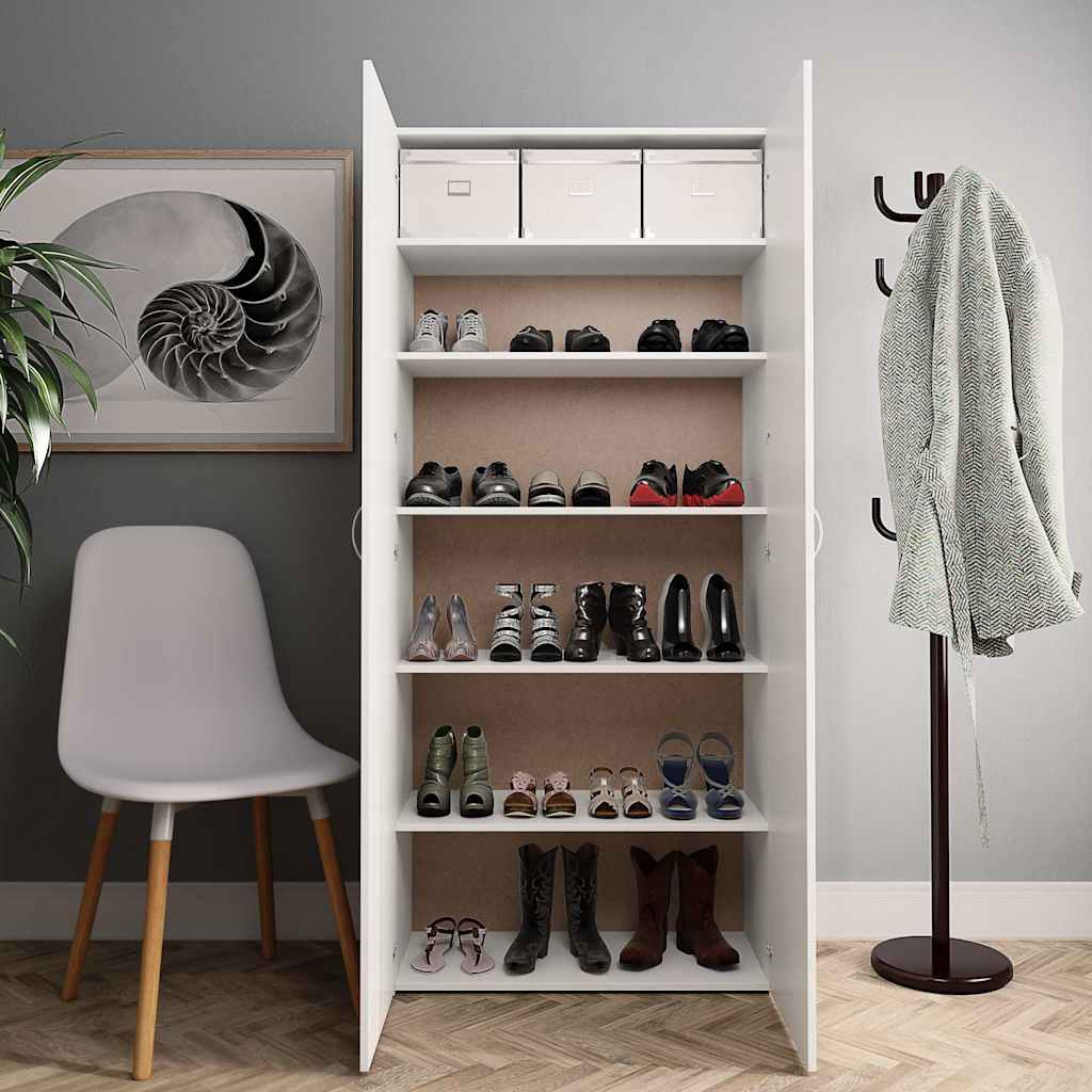 vidaXL Shoe Cabinet | White | Engineered wood | Large | Shoe Cabinet 3