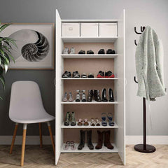 vidaXL Shoe Cabinet | White | Engineered wood | Large | Shoe Cabinet 3