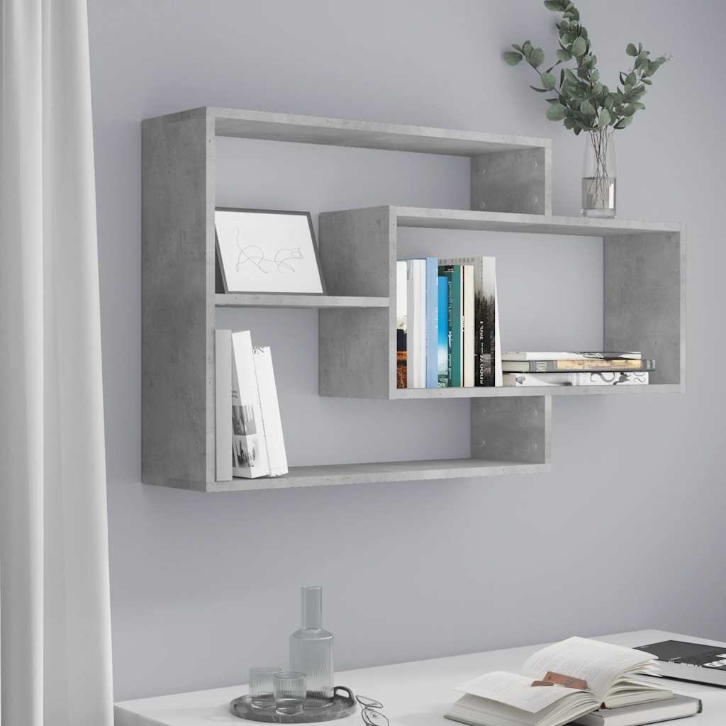 vidaXL Wall Shelf Concrete Grey 104x20x58.5 cm Engineered Wood 1