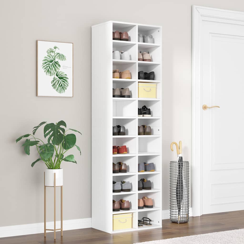 vidaXL Shoe Cabinet | White | Engineered wood | Large | Shoe Cabinet 1