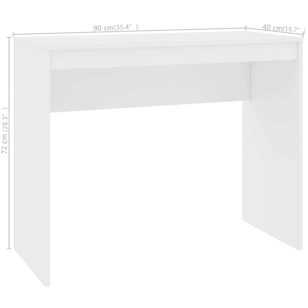 vidaXL Desk | White | Engineered Wood | 90 x 40 x 72 cm | Sleek | Desk 6