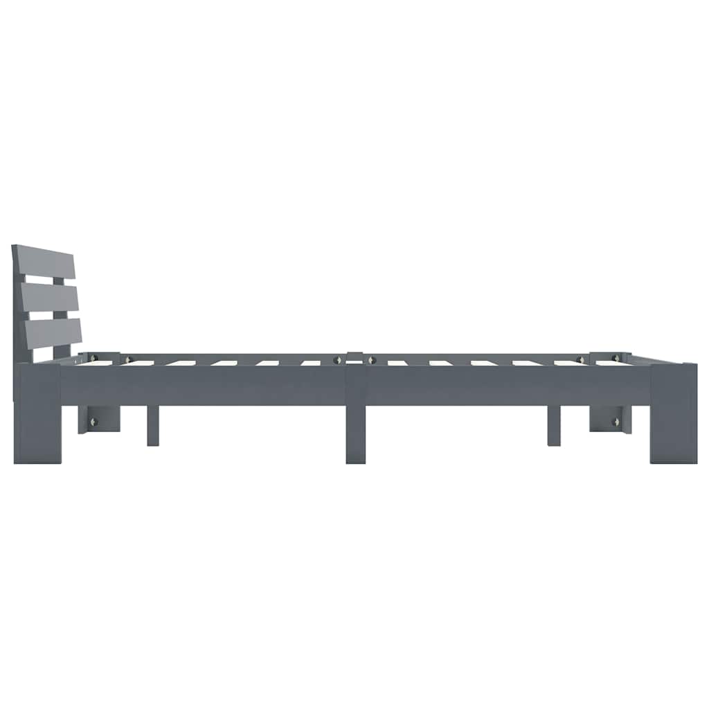 Bed Frame without Mattress Solid Pine Wood Grey 120 x 200 cm