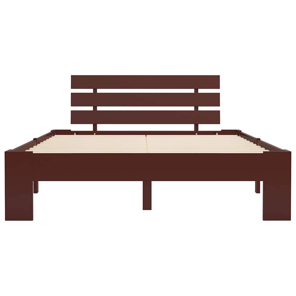 vidaXL Bed Frame without Mattress Dark Brown Solid Pine Wood 120x200 cm 3