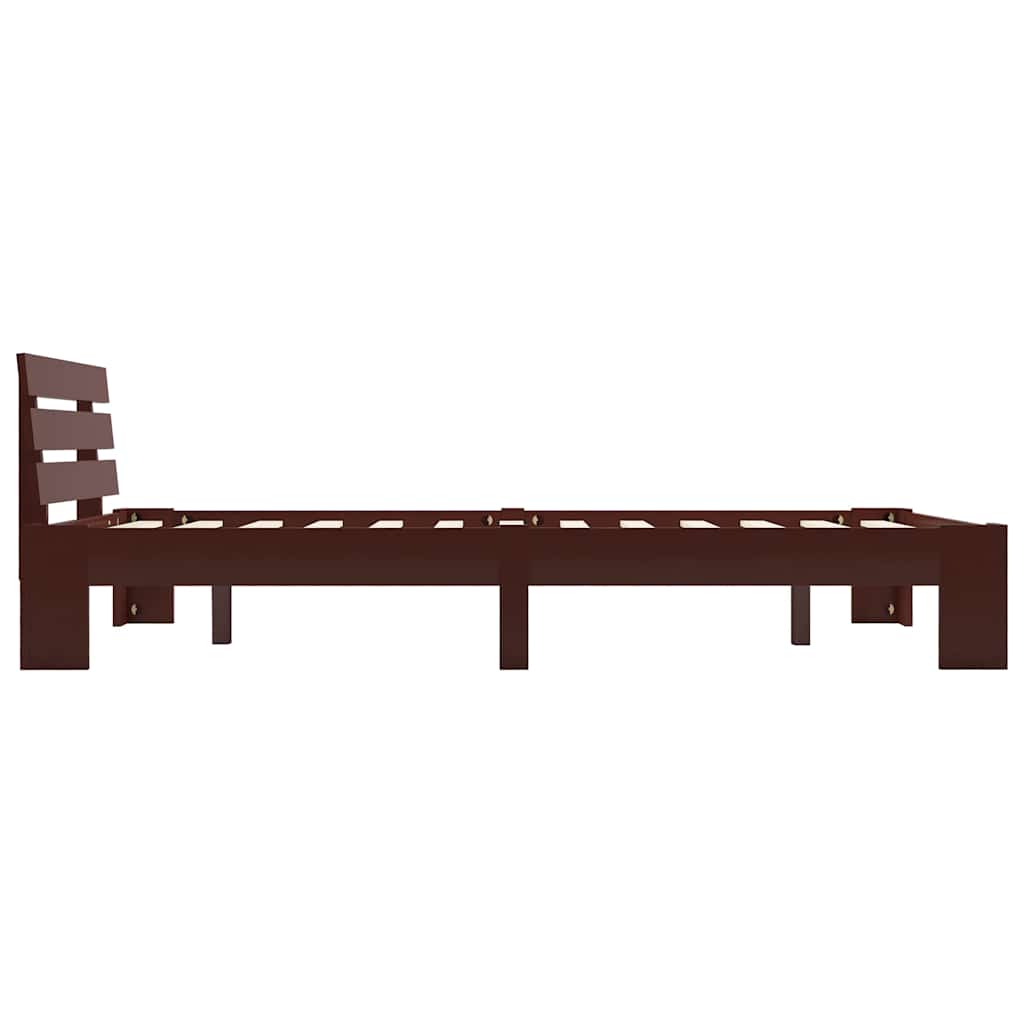 vidaXL Bed Frame without Mattress Dark Brown Solid Pine Wood 120x200 cm 4