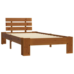 vidaXL Bed Frame without Mattress Honey Brown Solid Pine Wood 90x200 cm 2