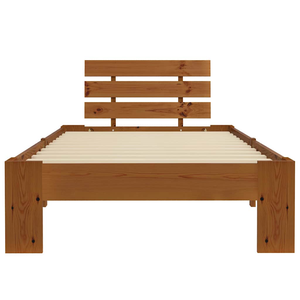 Bed Frame without Mattress Honey Brown 90 x 200 cm
