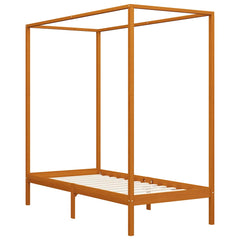 vidaXL Bed Frame | Honey brown | Solid pine wood, plywood slats | Single 2