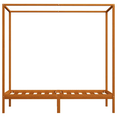 vidaXL Bed Frame | Honey brown | Solid pine wood, plywood slats | Single 4