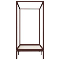 vidaXL Canopy Bed Frame without Mattress Dark Brown Solid Wood 90x200cm 3