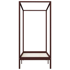 vidaXL Canopy Bed Frame without Mattress Dark Brown Solid Wood 100x200cm 3