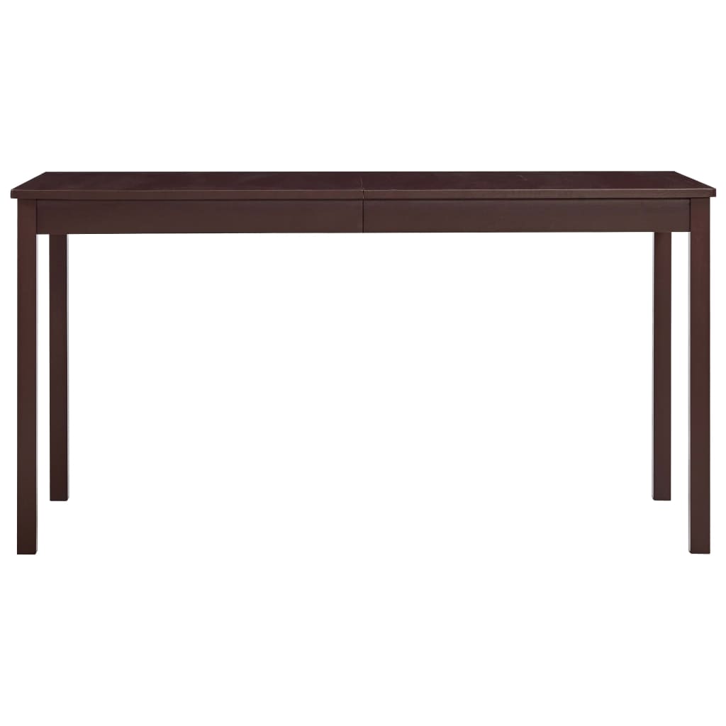 vidaXL Dining Table Dark Brown 140x70x73 cm Pinewood 2