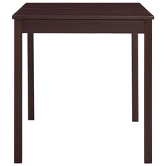 vidaXL Dining Table Dark Brown 140x70x73 cm Pinewood 3