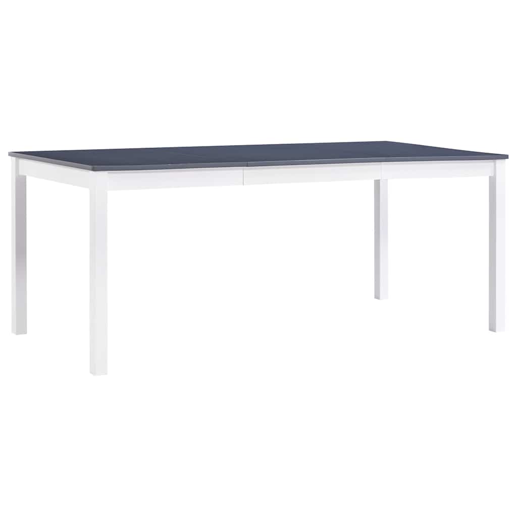 Dining Table Pinewood White and grey 180 cm 90 cm