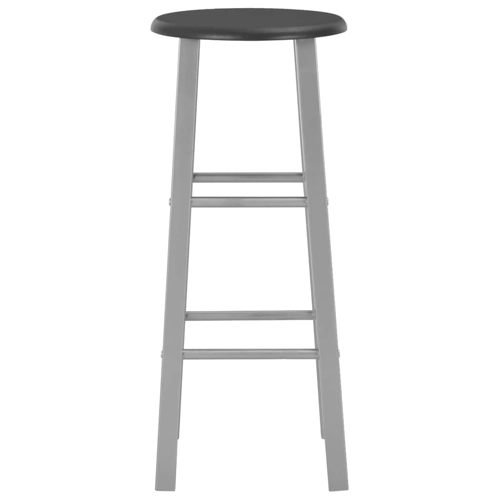 vidaXL Bar Stool | Set of 2 | Black and silver | Steel and MDF 3