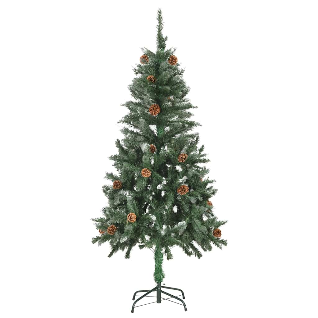 284317 vidaXL Artificial Christmas Tree with Pine Cones and White Glitter 150 cm 2