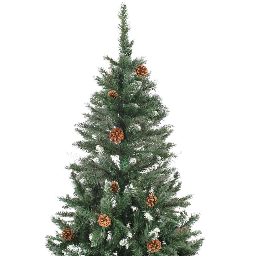 284317 vidaXL Artificial Christmas Tree with Pine Cones and White Glitter 150 cm 3