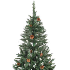 284317 vidaXL Artificial Christmas Tree with Pine Cones and White Glitter 150 cm 3
