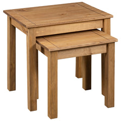 vidaXL Nesting Table | Set of 2 | Natural | Solid pine wood 3
