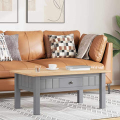 Coffee Table 100x60x43,5 cm Solid Pine Wood Panama Range Grey