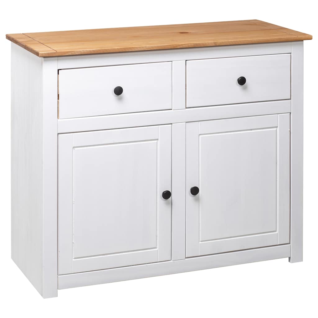 Sideboard 93x40x80 cm Solid Pinewood Panama Range White