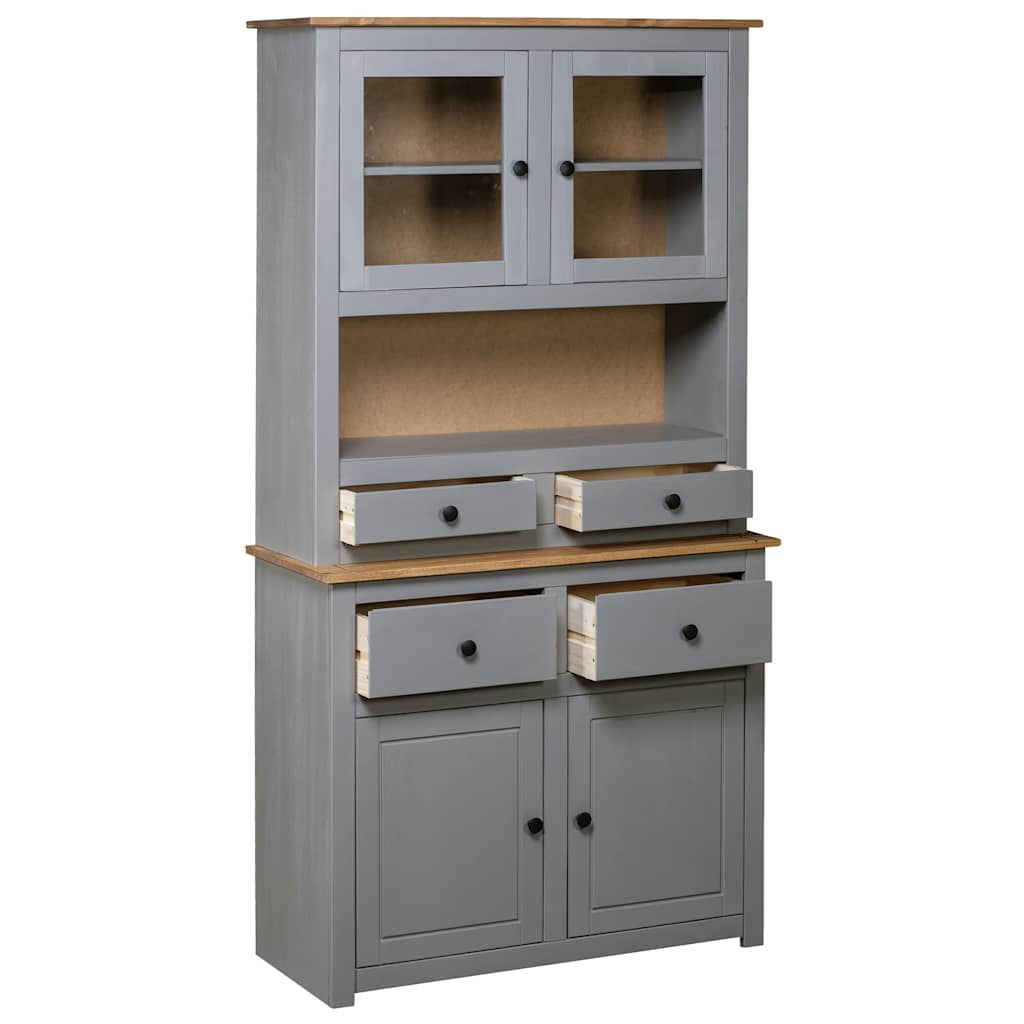 Highboard Grey Solid Pine Panama Range, image 2