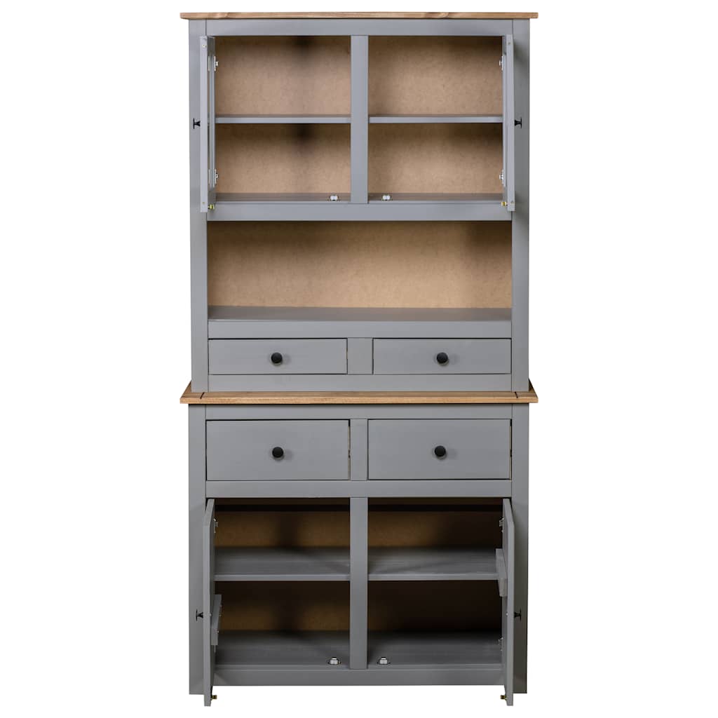 Highboard Grey Solid Pine Panama Range, image 4