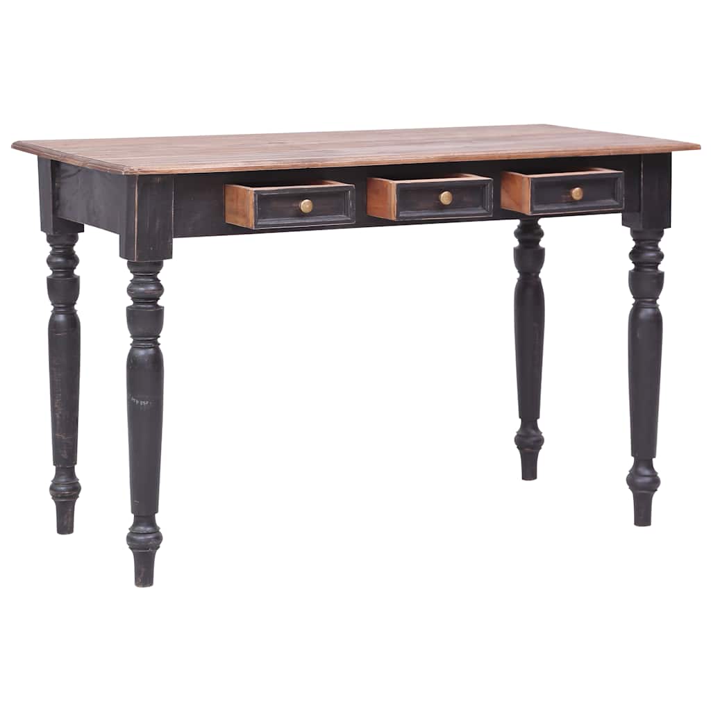 Desk with Drawers 117x57x75 cm Solid Mahogany Wood Old brown
