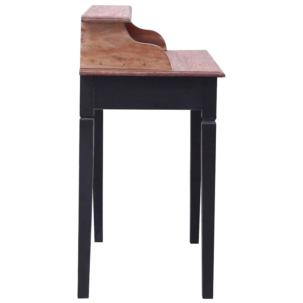 Writing Desk with Drawers 90x50x101 cm Solid Mahogany Wood Black