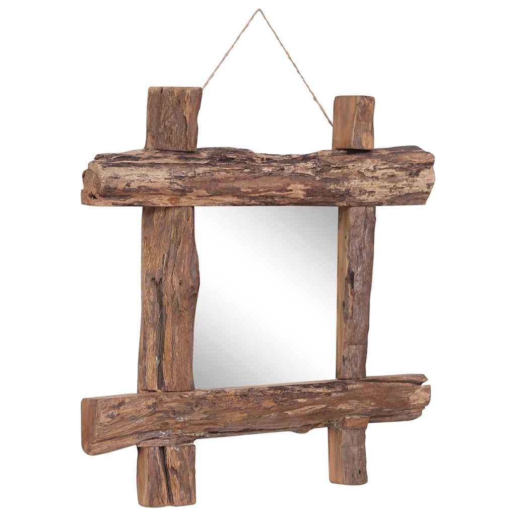 Log Mirror Natural 50x50 cm Recycled Teak Wood 50 cm 50 cm
