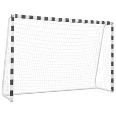 Soccer Goal Metal Black and White 300 x 200 x 90 cm