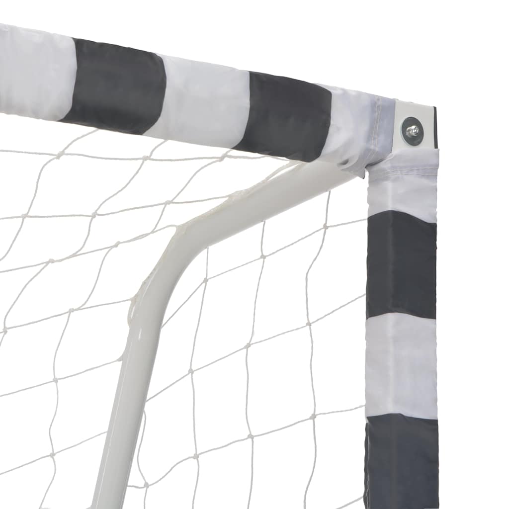 Soccer Goal Metal Black and White 300 x 200 x 90 cm