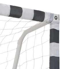 Soccer Goal Metal Black and White 300 x 200 x 90 cm
