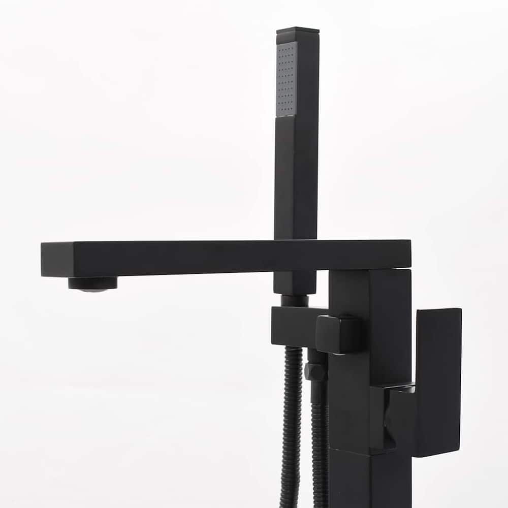 145096 vidaXL Freestanding Bathtub Faucet Black Stainless Steel 90 cm 4