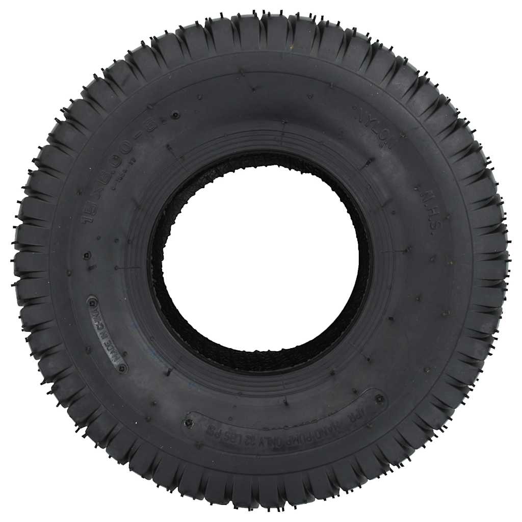 vidaXL Wheelbarrow Tyres 2 pcs 15x6.00-6 4PR Rubber 3