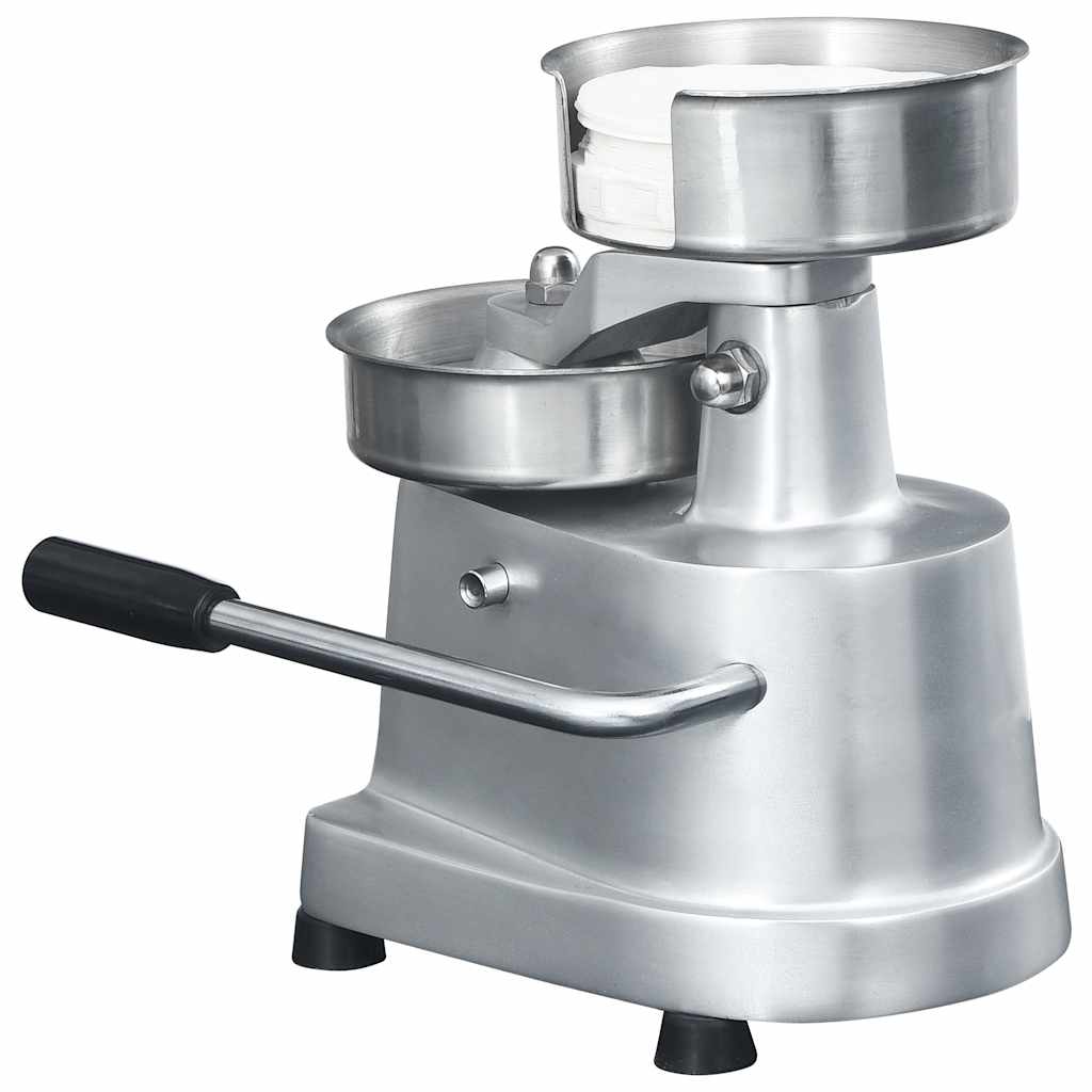 Hamburger Press Machine with 500 Patty Papers Aluminium 10 cm 130 mm