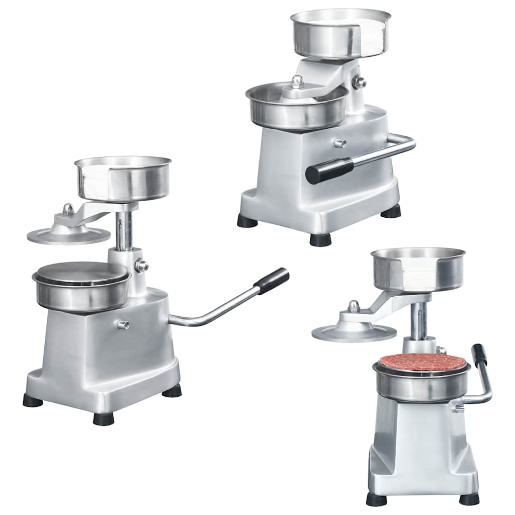 Hamburger Press Machine with 500 Patty Papers Aluminium 10 cm 130 mm