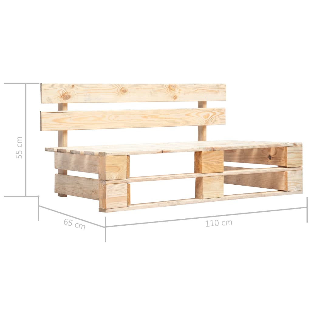 vidaXL Garden Pallet Bench Wood 5