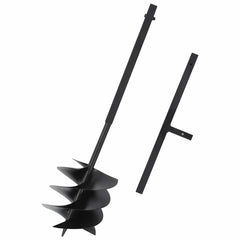 vidaXL Ground Drill with Handle Auger Bit Three Spirals Steel Black