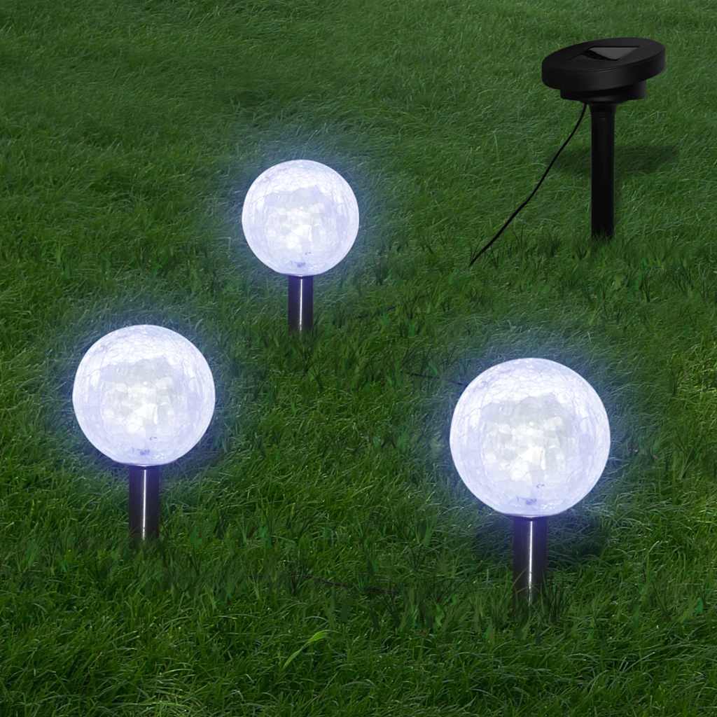 vidaXL Garden Lamp | Set of 6 | White | Plastic | Small | Solar | Garden Lamp 2